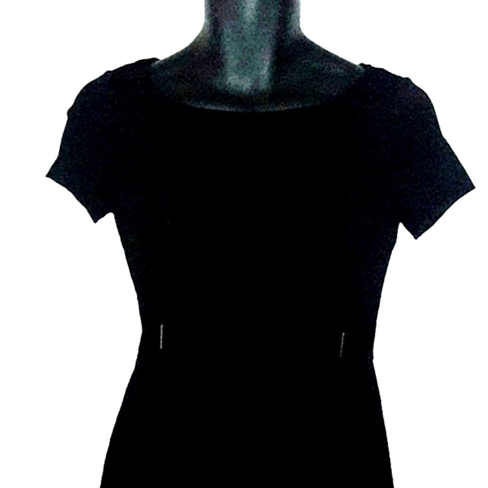 WHITE HOUSE BLACK MARKET Black Ponte Knit Stretch Dress, 0 - Picture 4 of 6